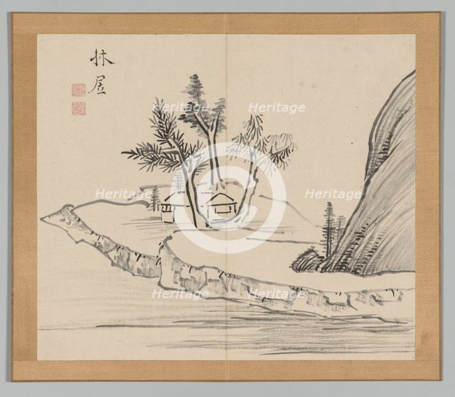 Double Album of Landscape Studies after Ikeno Taiga, Volume 2 (leaf 22), 18th century. Creator: Aoki Shukuya (Japanese, 1789).