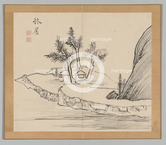 Double Album of Landscape Studies after Ikeno Taiga, Volume 2 (leaf 22), 18th century. Creator: Aoki Shukuya (Japanese, 1789).