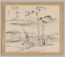 Double Album of Landscape Studies after Ikeno Taiga, Volume 2 (leaf 24), 18th century. Creator: Aoki Shukuya (Japanese, 1789)