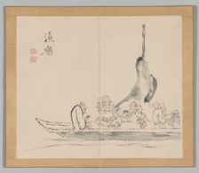 Double Album of Landscape Studies after Ikeno Taiga, Volume 2 (leaf 28), 18th century. Creator: Aoki Shukuya (Japanese, 1789)