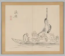 Double Album of Landscape Studies after Ikeno Taiga, Volume 2 (leaf 28), 18th century. Creator: Aoki Shukuya (Japanese, 1789)