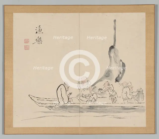 Double Album of Landscape Studies after Ikeno Taiga, Volume 2 (leaf 28), 18th century. Creator: Aoki Shukuya (Japanese, 1789).