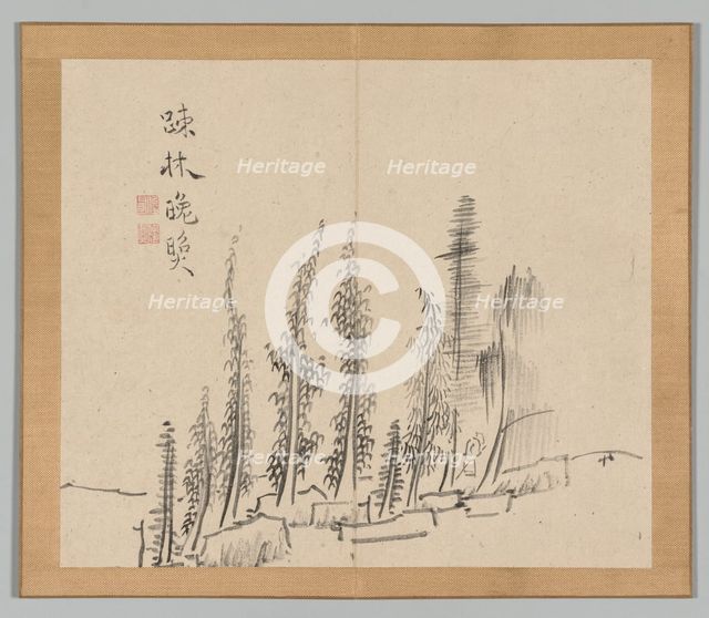 Double Album of Landscape Studies after Ikeno Taiga, Volume 2 (leaf 30), 18th century. Creator: Aoki Shukuya (Japanese, 1789).