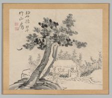 Double Album of Landscape Studies after Ikeno Taiga, Volume 2 (leaf 32), 18th century. Creator: Aoki Shukuya (Japanese, 1789)