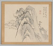 Double Album of Landscape Studies after Ikeno Taiga, Volume 2 (leaf 33), 18th century. Creator: Aoki Shukuya (Japanese, 1789)