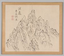 Double Album of Landscape Studies after Ikeno Taiga, Volume 2 (leaf 6), 18th century. Creator: Aoki Shukuya (Japanese, 1789)