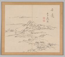 Double Album of Landscape Studies after Ikeno Taiga, Volume 2 (leaf 8), 18th century. Creator: Aoki Shukuya (Japanese, 1789)