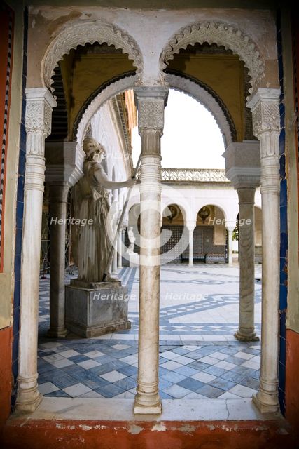 Double-arched (mullioned) window, House of Pilate, Seville, Andalusia, Spain, 2007. Creator: Samuel Magal.