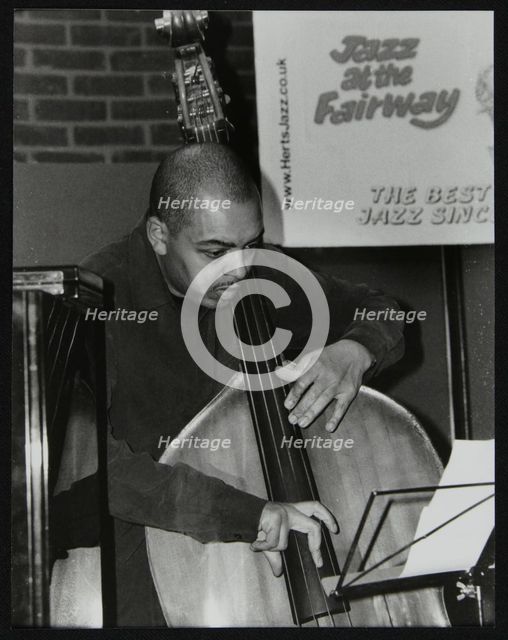 Double bassist Gary Crosby playing at The Fairway, Welwyn Garden City, Hertfordshire, 2004. Artist: Denis Williams