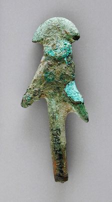 Double Barbed Model Arrow Tip, Ptolemaic Period-Roman Period (323 BCE -300 CE). Creator: Unknown