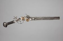 Double-Barreled, Double-Wheellock Pistol, German, Augsburg, ca. 1580. Creator: Unknown
