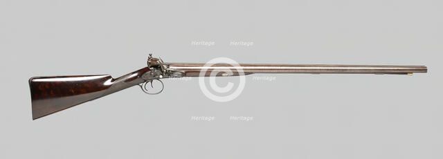 Double-Barreled Flintlock Fowling Piece, England, c. 1820. Creator: Joseph Manton.