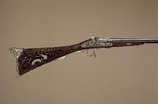 Double-Barreled Percussion Shotgun, French, Paris, dated 1854. Creators: Louis Perrin, Léopold Bernard