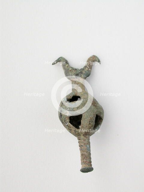 Double Birds on Openwork Sphere with Post, Geometric Period (800-600 BCE). Creator: Unknown.