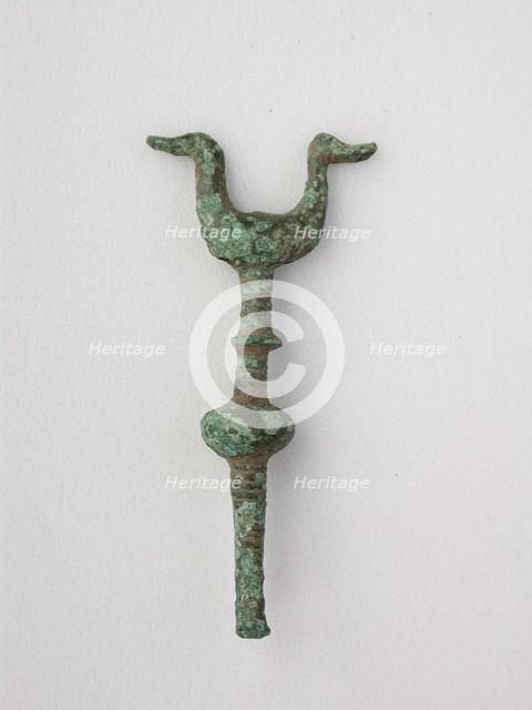 Double Birds on Knobbed Pole, Geometric Period (800-600 BCE). Creator: Unknown.