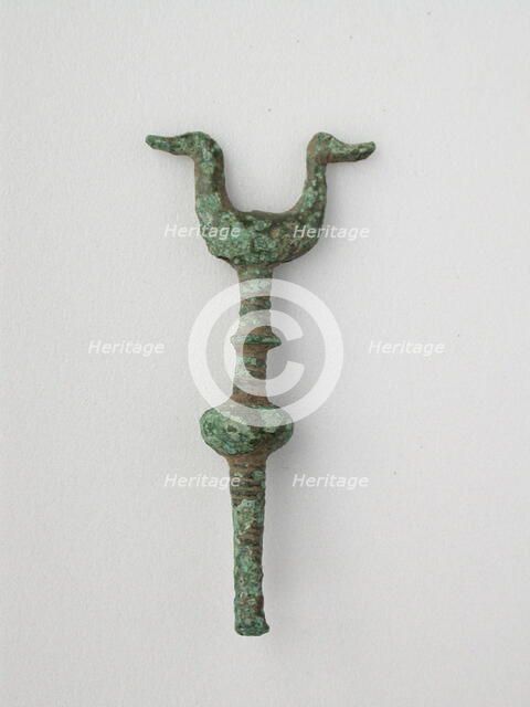 Double Birds on Knobbed Pole, Geometric Period (800-600 BCE). Creator: Unknown.