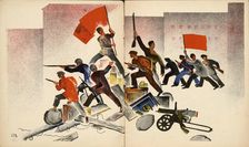 Double book pages from "October songs", 1927. Creator: Popova, Lidia Vladimirovna (1903-1953)