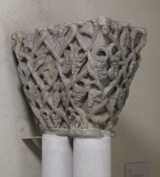 Double Capital with Vine Tendrils, French, 1170-80. Creator: Unknown