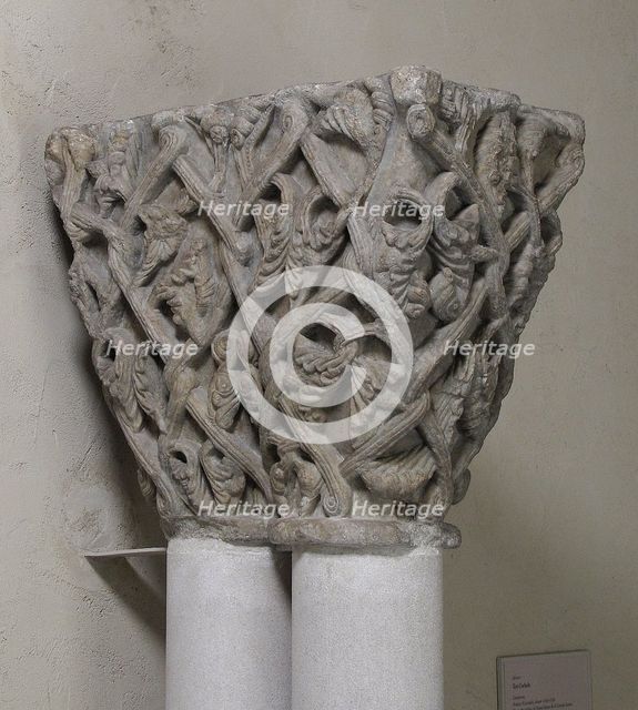 Double Capital with Vine Tendrils, French, 1170-80. Creator: Unknown.