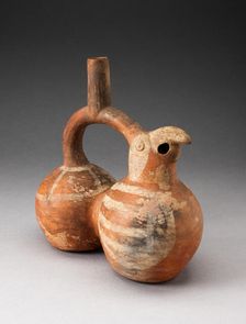 Double-Chambered Stirrup Spout Vessel in Form of a Parrot, 100 B.C./A.D. 500. Creator: Unknown