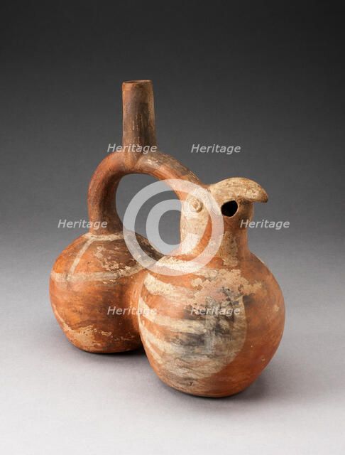 Double-Chambered Stirrup Spout Vessel in Form of a Parrot, 100 B.C./A.D. 500. Creator: Unknown.