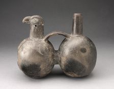 Double-Chambered Strap Vessel with Sculpted Bird Head, A.D. 1200/1450. Creator: Unknown