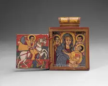 Double Diptych Icon Pendant, early 18th century. Creator: Unknown