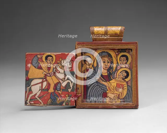 Double Diptych Icon Pendant, early 18th century. Creator: Unknown.