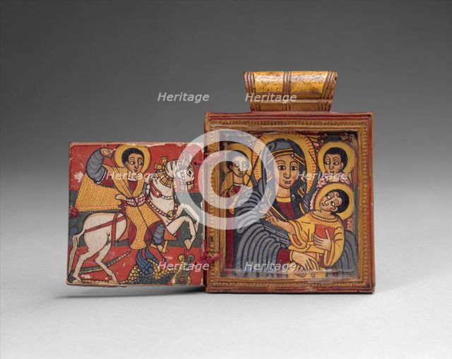 Double Diptych Icon Pendant, early 18th century. Creator: Unknown.