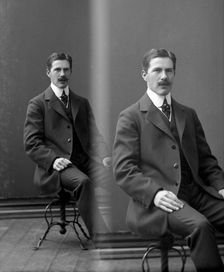 Double exposured portrait of a man, Landskrona, Sweden, 1910. Creator: Unknown