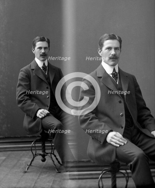 Double exposured portrait of a man, Landskrona, Sweden, 1910. Creator: Unknown.