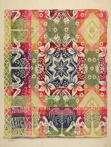 Double Faced Blanket, 1935/1942. Creator: Edith Magnette