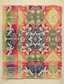 Double Faced Blanket, 1935/1942. Creator: Edith Magnette