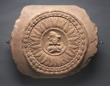 Double-Faced Crossbar from a Railing: Male Worshipper (recto), c. 150 BC. Creator: Unknown
