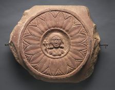 Double-Faced Crossbar from a Railing: Female Figure (verso), c. 150 BC. Creator: Unknown