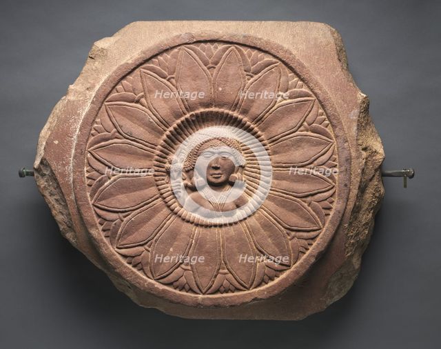 Double-Faced Crossbar from a Railing: Female Figure (verso), c. 150 BC. Creator: Unknown.