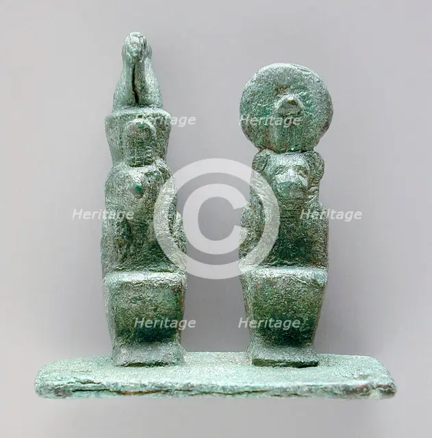 Double Figurine of Hawk and Lion Deities, Late Period-Ptolemaic Period (711-30 BCE) or later. Creator: Unknown.