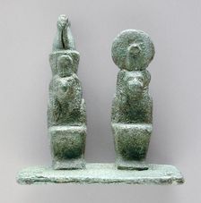 Double Figurine of Hawk and Lion Deities, Late Period-Ptolemaic Period (711-30 BCE) or later. Creator: Unknown