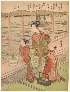 Double-Flowered Cherry: Motoura of the Minami Yamasakiya (Minami Yamasakiya uchi, ..., c. 1768/1769. Creator: Suzuki Harunobu