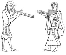 Double flute and nine-hole syrinx flute, 11th century (1849)