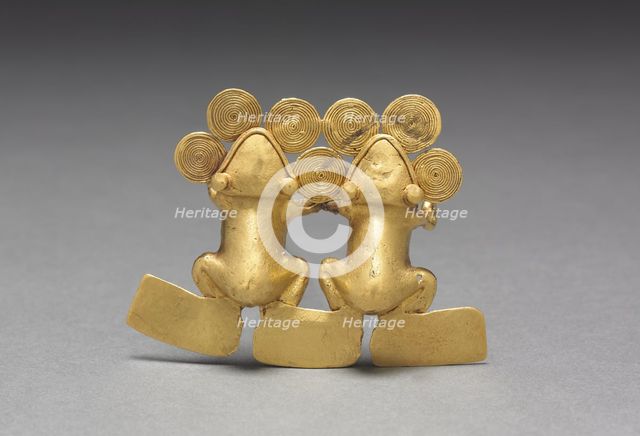 Double Frog Pendant, c. 1000-1550. Creator: Unknown.
