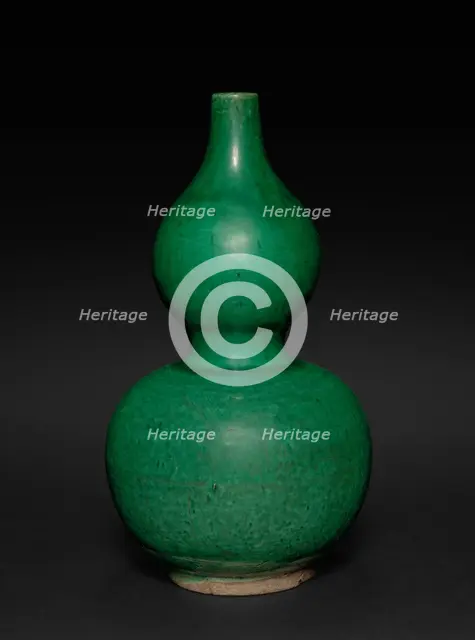 Double Gourd-shaped Green Vase, 1368- 1644. Creator: Unknown.