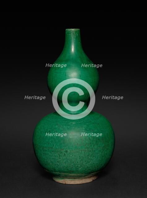 Double Gourd-shaped Green Vase, 1368- 1644. Creator: Unknown.