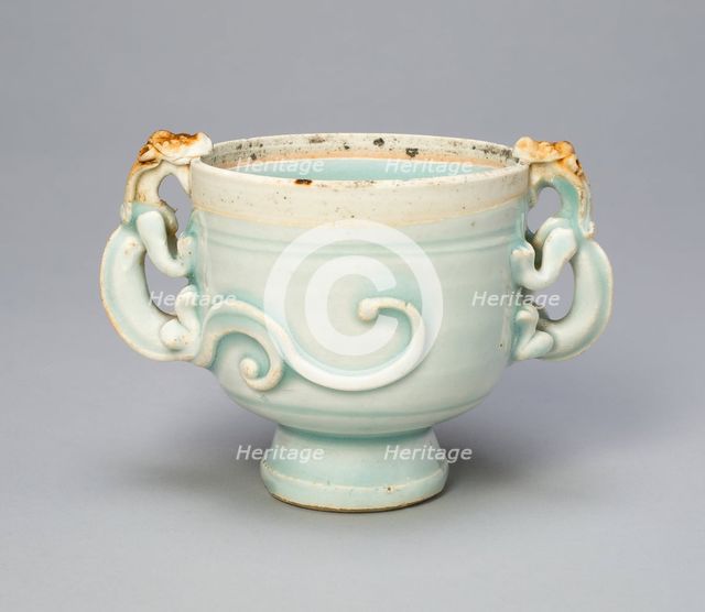 Double-Handled Cup with Handles in the Form of Chi (Hornless) Dragons, 13th century. Creator: Unknown.