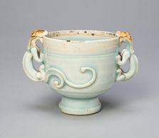 Double-Handled Cup with Handles in the Form of Chi (Hornless) Dragons, 13th century. Creator: Unknown