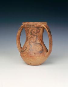 Double handled beaker, late neolithic, Tang Wang culture, China, c2000-1500 BC. Creator: Unknown