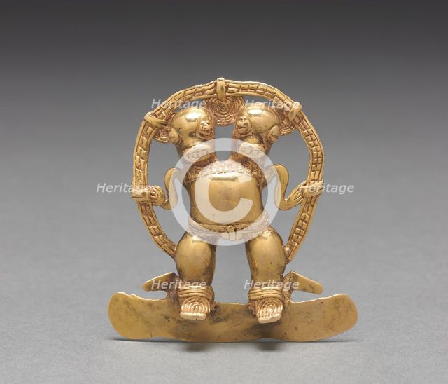 Double-Headed Figure Pendant, c. 700-1550. Creator: Unknown.
