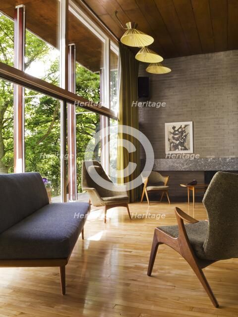 Double height living room, Farnley Hey, Farnley Tyas, Kirklees, West Yorkshire, 2011. Artist: James O Davies.