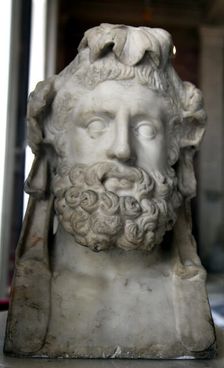 Double herm of Dionysus and Heracles