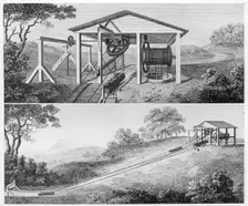 Double inclined plane for moving tub boats from one level to another on a canal, 1796. Creator: Unknown